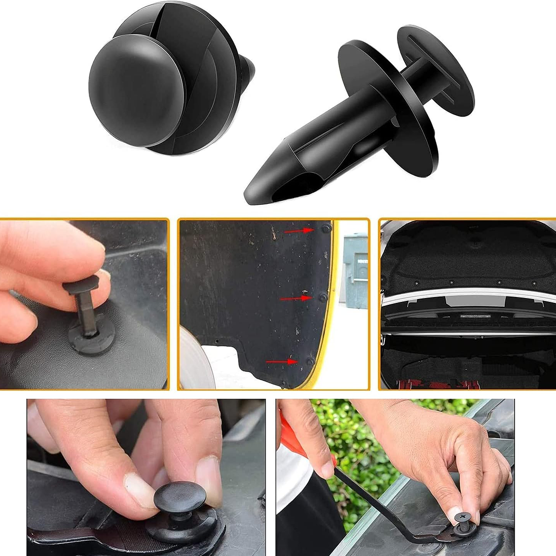 Set Clip Remache Plastico Sujecion Para Coche Broches Autos 2