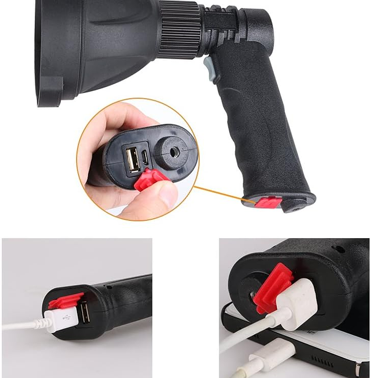 Linterna Super Brillante 1200lm Recargable Caza Camping 4