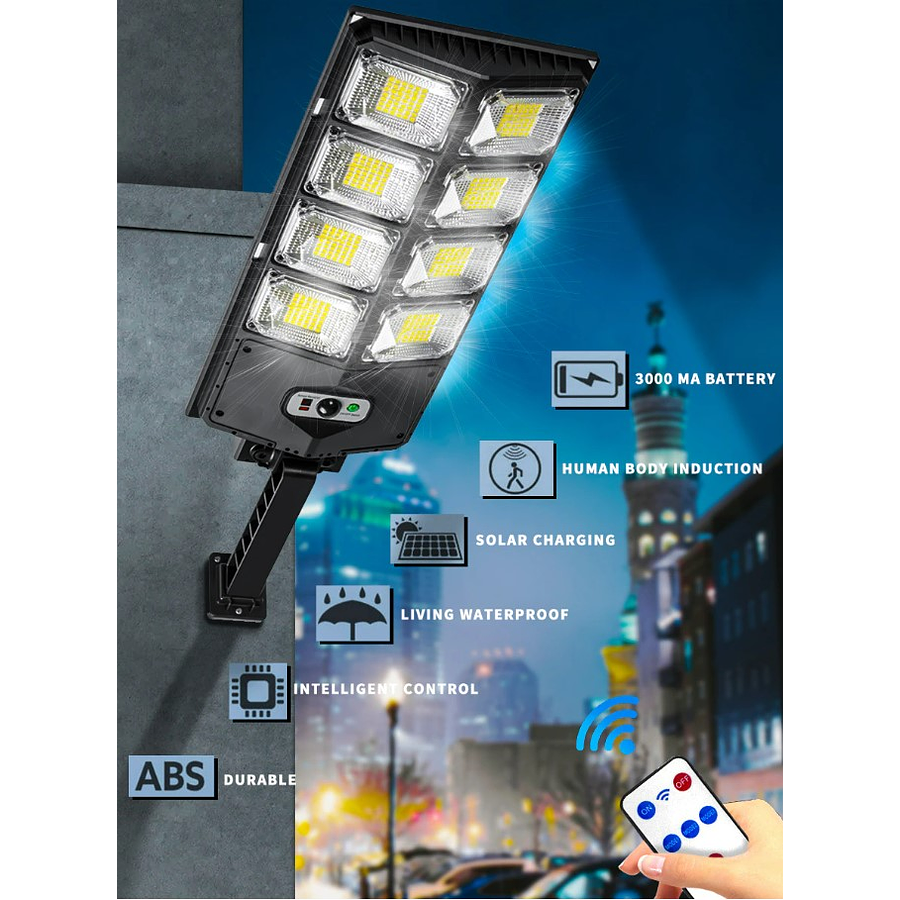 Foco Solar 48 LED Exterior + Sensor Movimiento + Control Remoto
