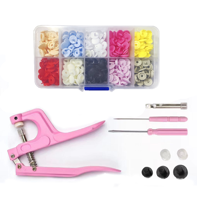 Pinza Remachadora Para Broches Plasticos Snap + 100 Broches 1
