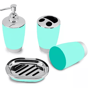 Set Accesorios De Baño 4pzs Portacepillos Jabonera