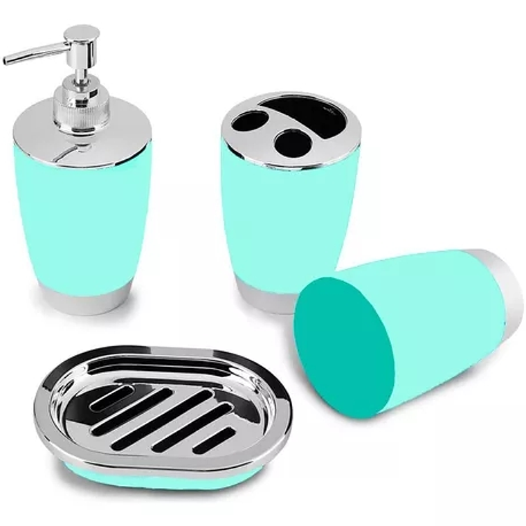 Set Accesorios De Baño 4pzs Portacepillos Jabonera 2
