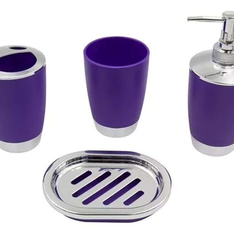 Set Accesorios De Baño 4pzs Portacepillos Jabonera 1