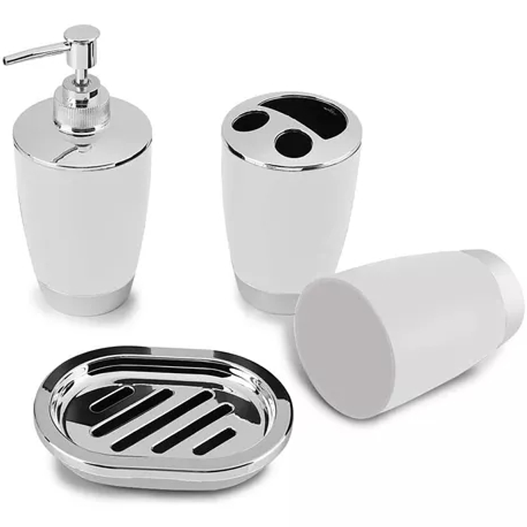 Set Accesorios De Baño 4pzs Portacepillos Jabonera 3