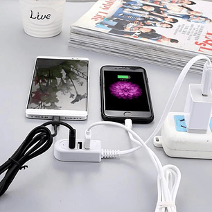  Splitter Hub Usb X3 Alargador Zapatilla Usb 2.4a 1.20 Mts