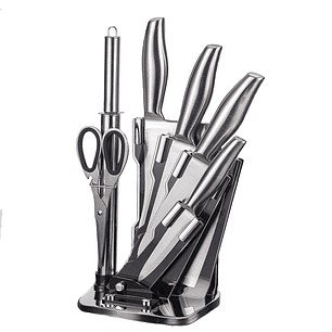 Set De Cuchillos 7 Piezas Acero Inoxidable + Soporte