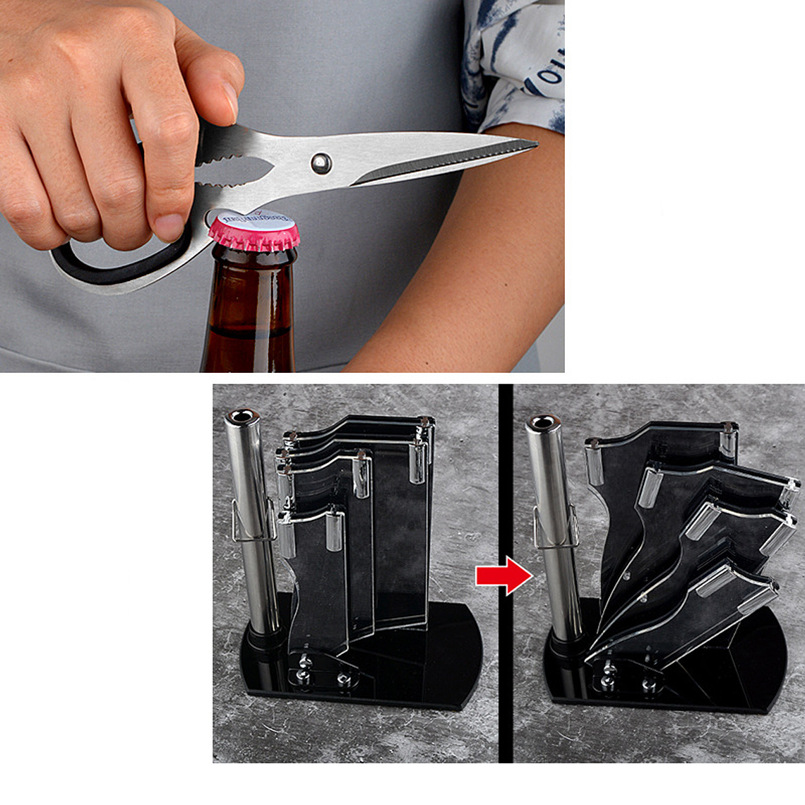 Set De Cuchillos 7 Piezas Acero Inoxidable + Soporte 5