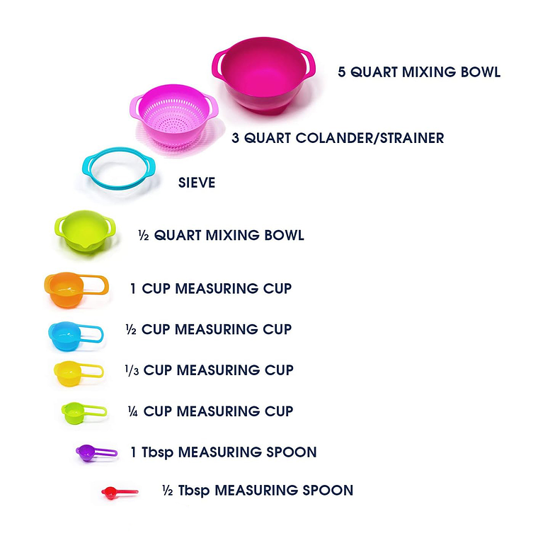 Set De Tazas Medidoras Cernidor Colador Bowl Cocina 2