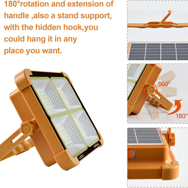Luz Solar Portátil Led 100w 10000lm Ip66 Luz Emergencia 4