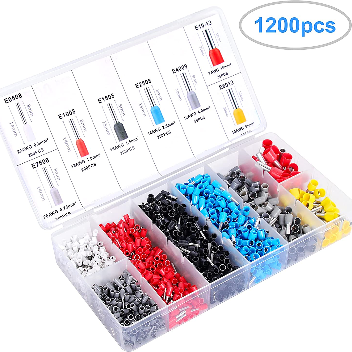 Alicate Crimpeadora Prensa Trinquete + 1200 Terminales 4