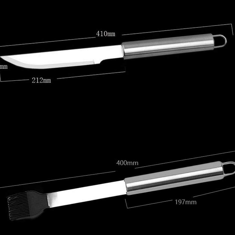 Set Parrillero Asado Barbacoa 18 Pcs En Maleta Kit Parrilla 4