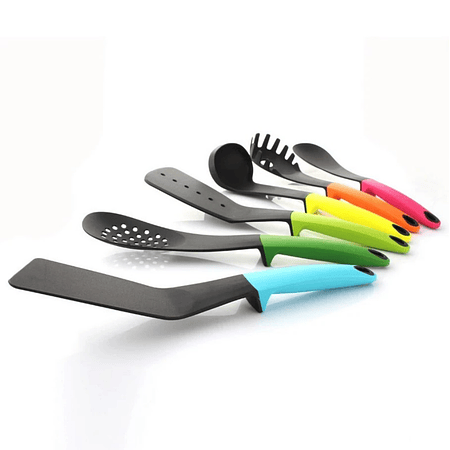 Set 6 Utensilios Para Cocina Cucharones Espumaderas Espátula