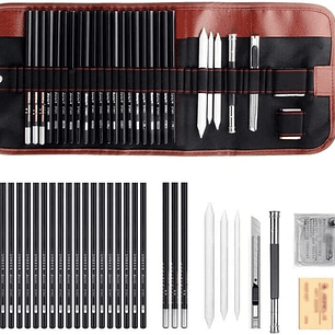 Set 29 Piezas Lápices De Dibujo Y Boceto Profesional