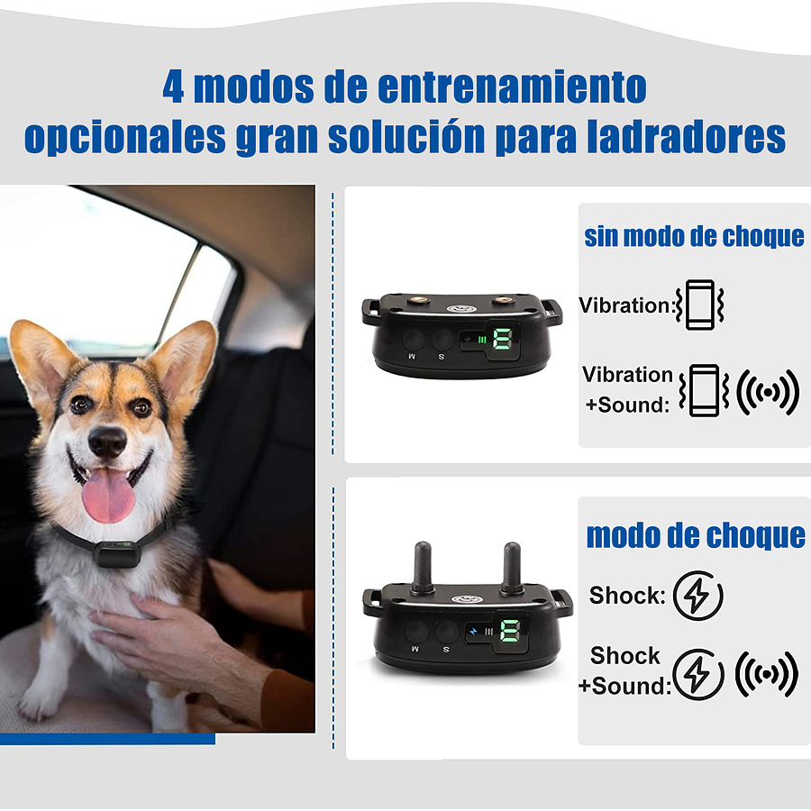 Collar Eléctrico Antiladridos Para Perro Mascotas