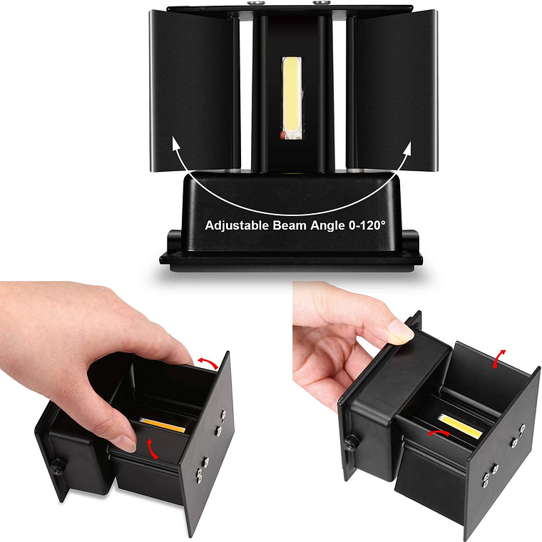 Foco Luz cuadrado Aplique Para Pared Led Exterior 4