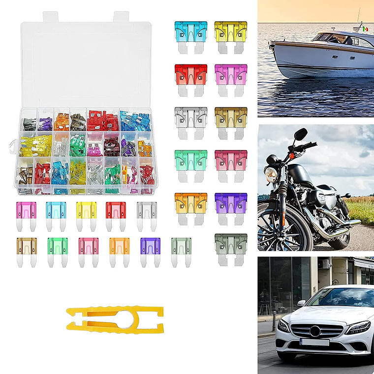 Kit Fusible 300 Unidades Eléctricos 12v Autos Motos + Pinza 1