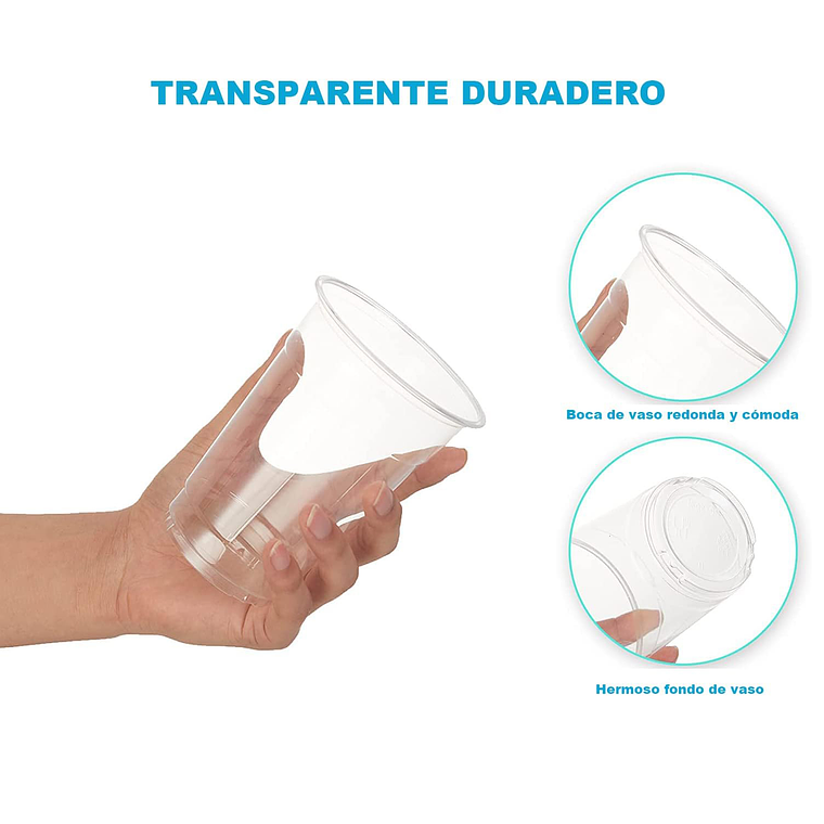 Vaso Plástico Transparente 500ml X 50 Unidades 2