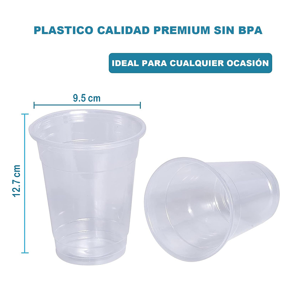 Vaso Plástico Transparente 500ml X 50 Unidades 3
