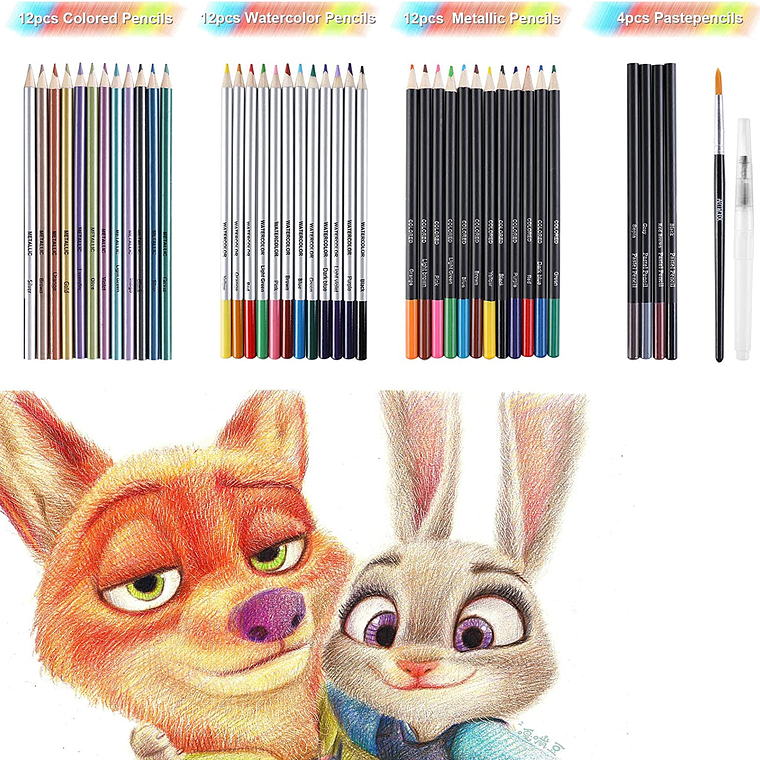 Set Lapices Colores 83 Pzs Dibujo Profesional Estuche 3