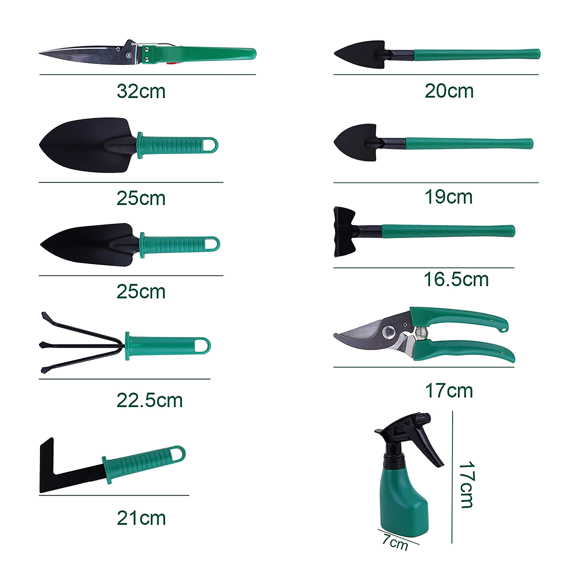 Kit Herramientas Jardinería Acero Rastrillo Tijera Podar 4