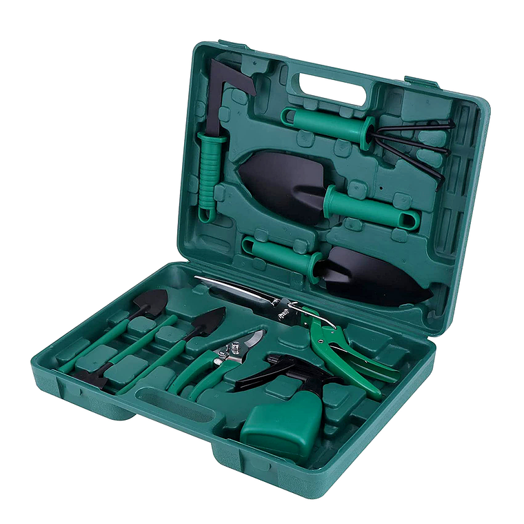 Kit Herramientas Jardinería Acero Rastrillo Tijera Podar 1