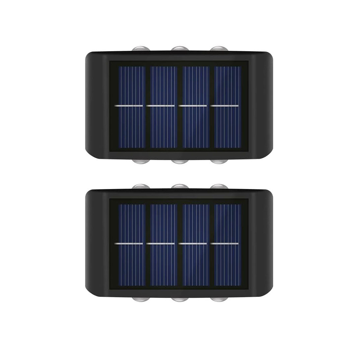 Pack X 2 Lampara Solar 6 Led Exterior Aplique De Muro 2