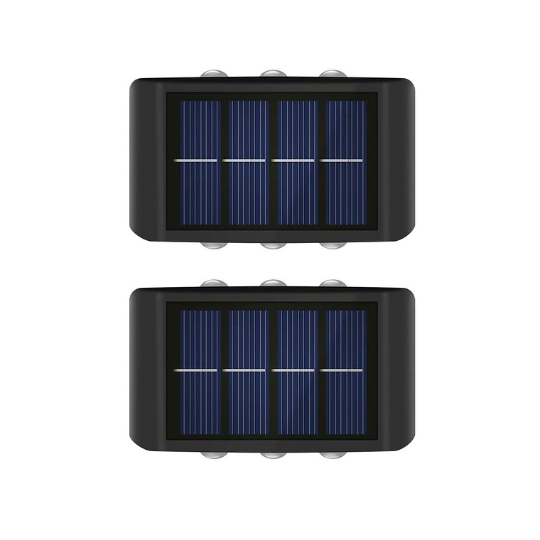 Pack X 2 Lampara Solar 6 Led Exterior Aplique De Muro 2