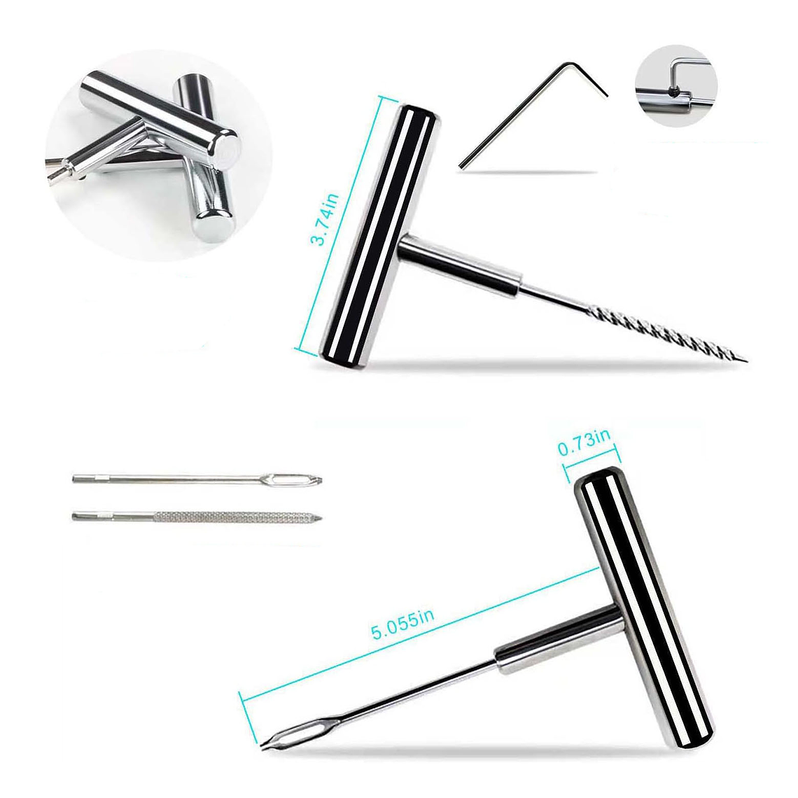 Kit 27 Piezas Reparación Pinchazos Neumático Emergencia Auto 4