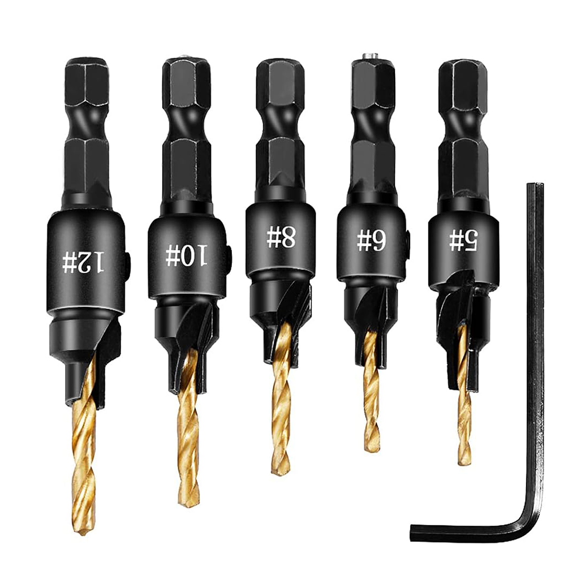 5 Uds Brocas Avellanadores Madera Carpintería 1