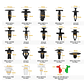 Set 460 Clips Broches Puerta Parachoque Auto Tapabarro Reten - Miniatura 2