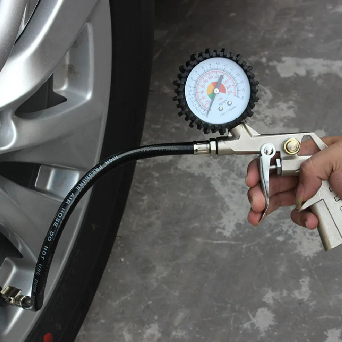 Pistola Para Inflar Y Calibrar Neumaticos Con Manometro 4