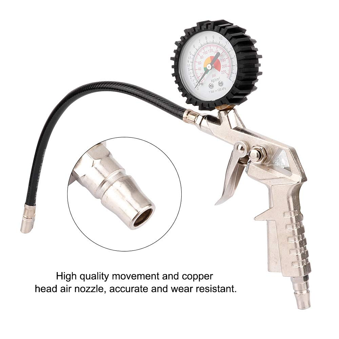 Pistola Para Inflar Y Calibrar Neumaticos Con Manometro 3