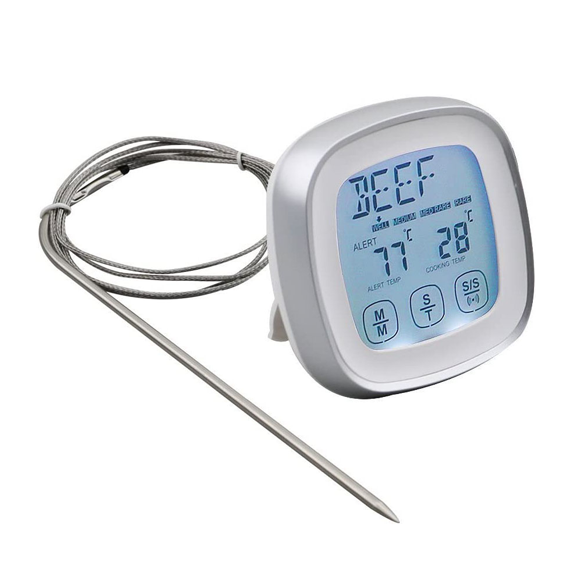 Termómetro Temporizador Digital Para Carnes Asado Parrilla 1
