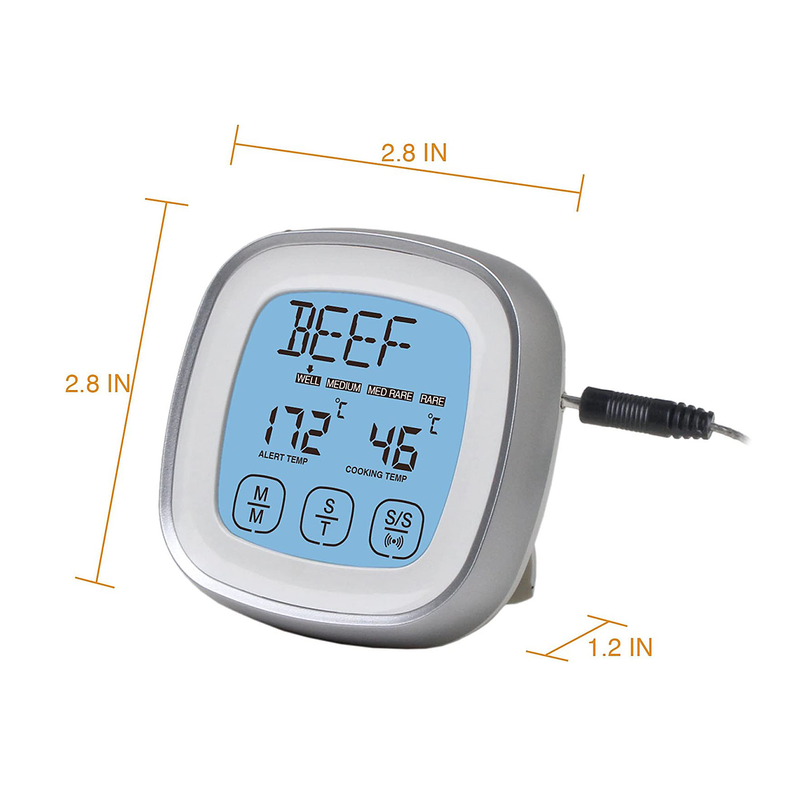 Termómetro Temporizador Digital Para Carnes Asado Parrilla 4