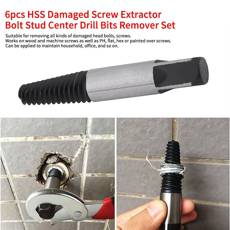 Juego Set Brocas Extractor De Tornillos Colas Chancho 6pcs 2