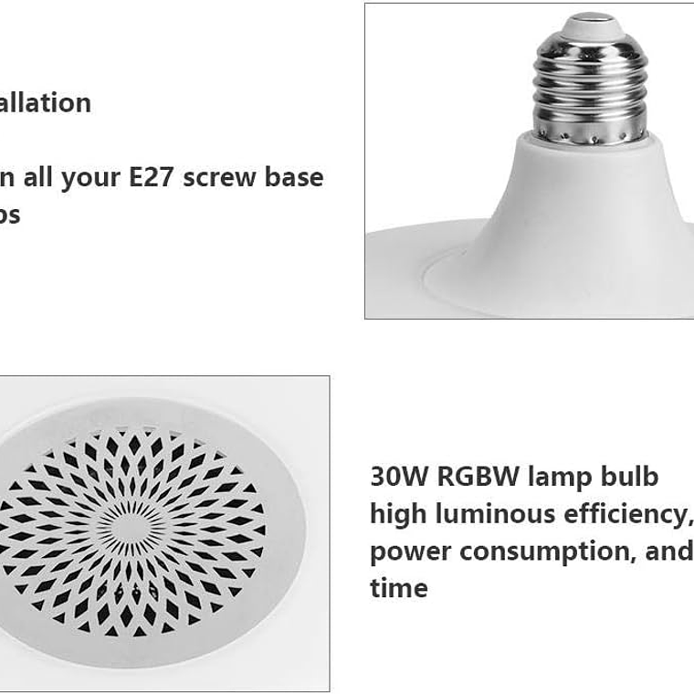 Ampolleta Ufo Bluetooth Rbg E27 Control Remoto Parlante 2