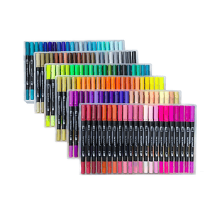 132 Marcadores De Doble Punta Tipo Pincel Colores