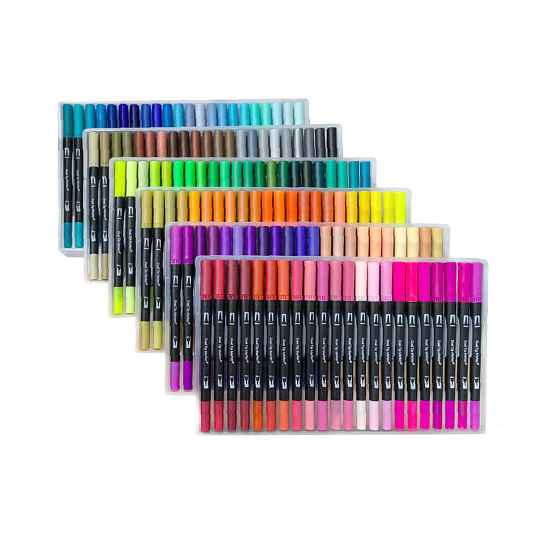132 Marcadores De Doble Punta Tipo Pincel Colores 1