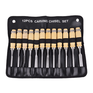Juego De Cinceles Para Tallar Madera Gubia 12 Pcs