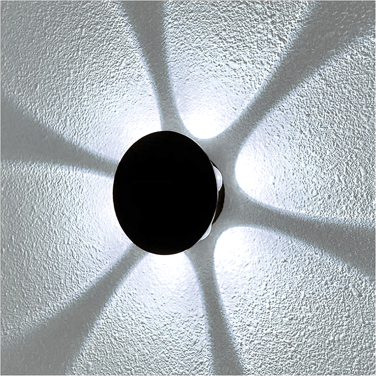 Foco Led Redondo Exterior Interior Aplique De Pared 6 Led 4