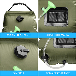 Bolsa Ducha Solar Portátil Camping Playa Aire Libre 20 Ltrs