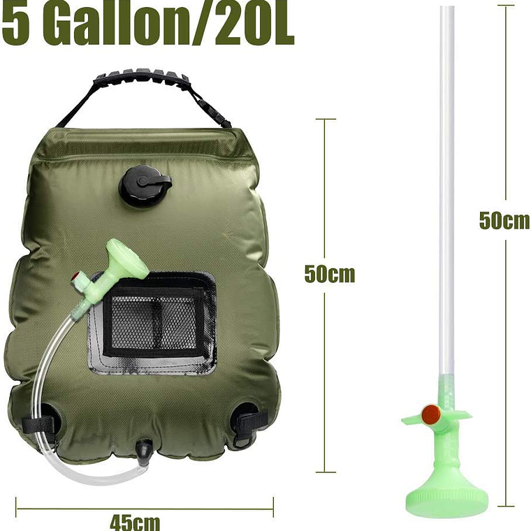Bolsa Ducha Solar Portátil Camping Playa Aire Libre 20 Ltrs 4
