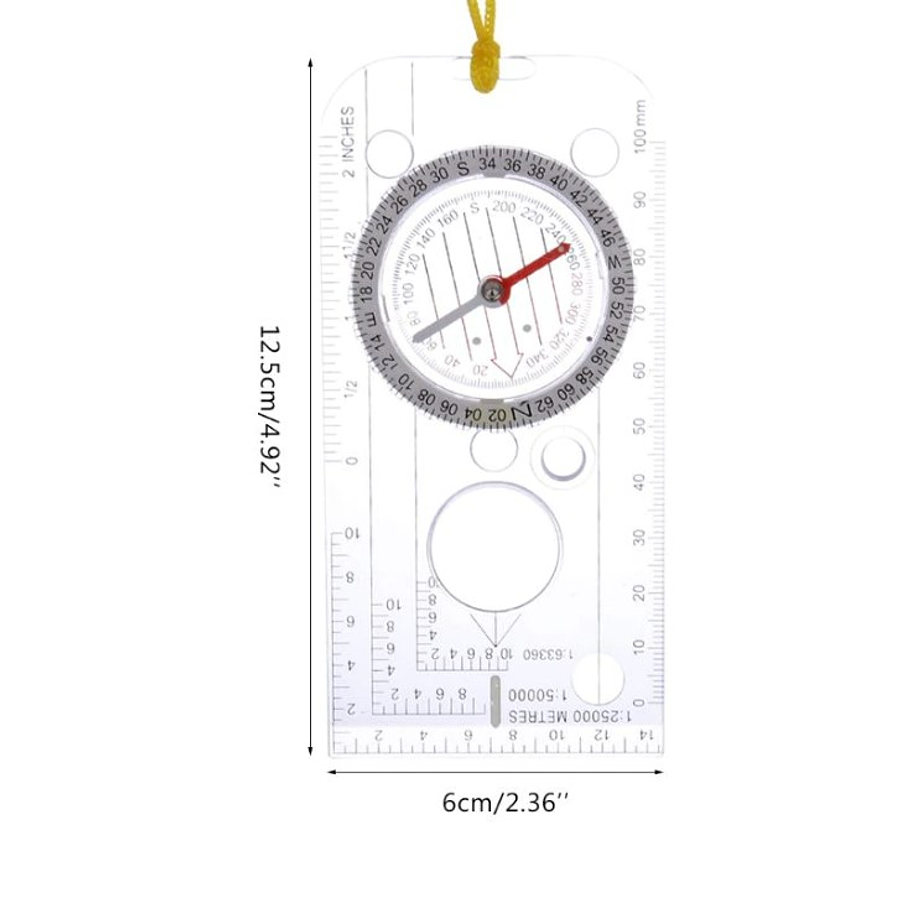 Brujula Regla Tactico 2en1 De Camping Supervivencia Lectura