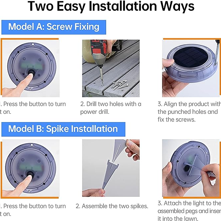 Foco Solar De Piso 8 Led / Multicolor 3