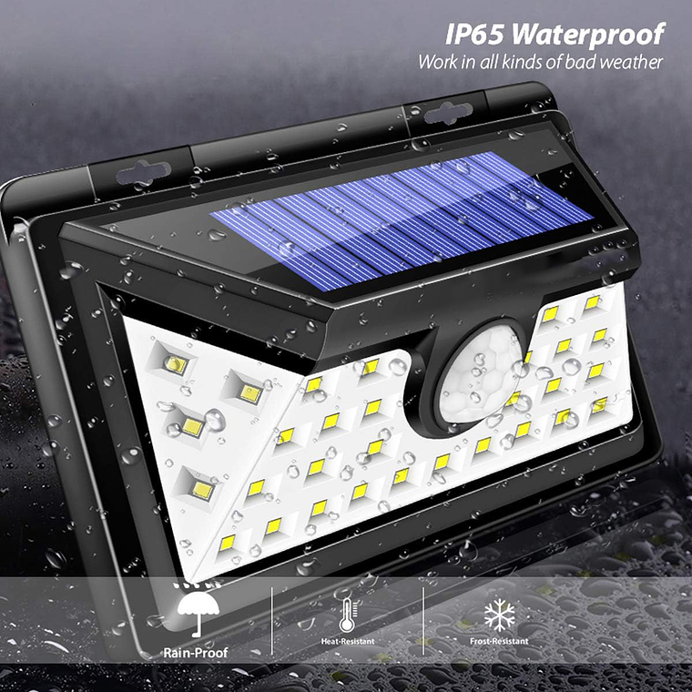 Foco Solar 30 Led Exterior Con Sensor De Movimiento 2