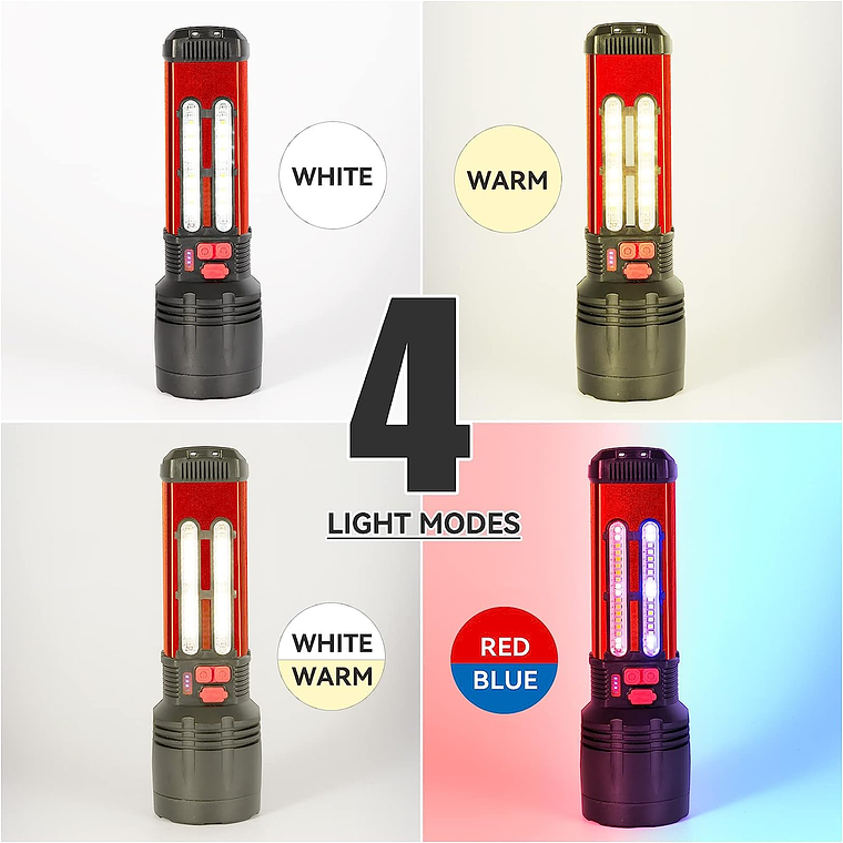 Linterna Táctica Alta Potencia Solar Recargable Usb 3