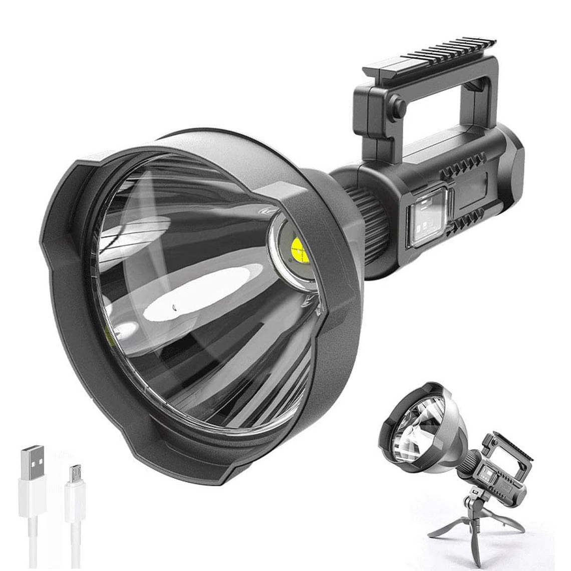 Linterna Led Largo Alcance Recargable Usb Trípode 1