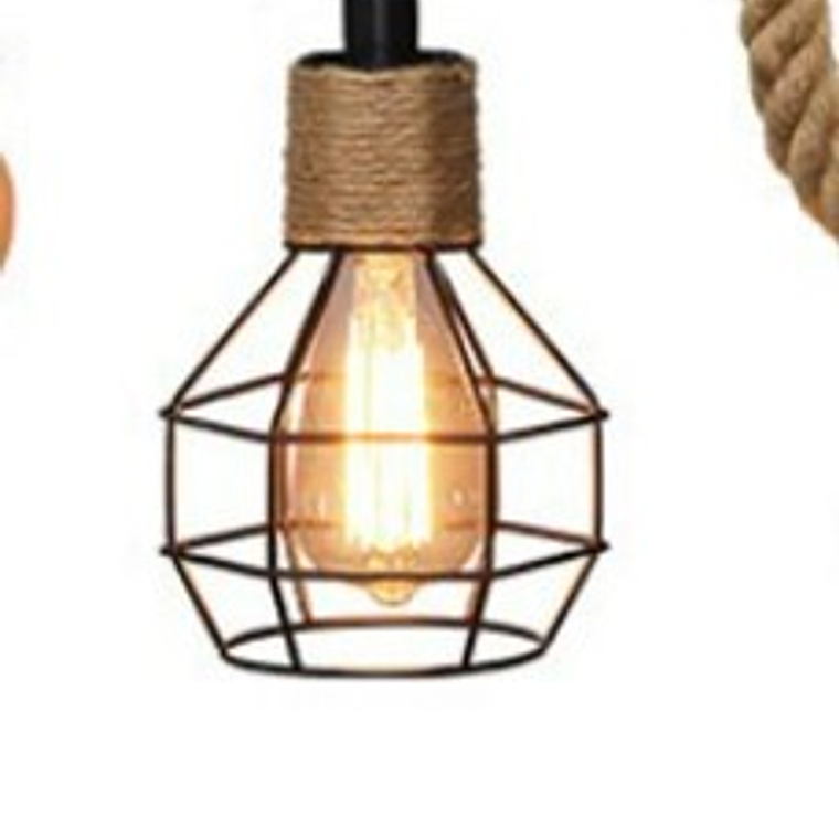 Lámpara Colgante Vintage Cuerda De Cáñamo 2