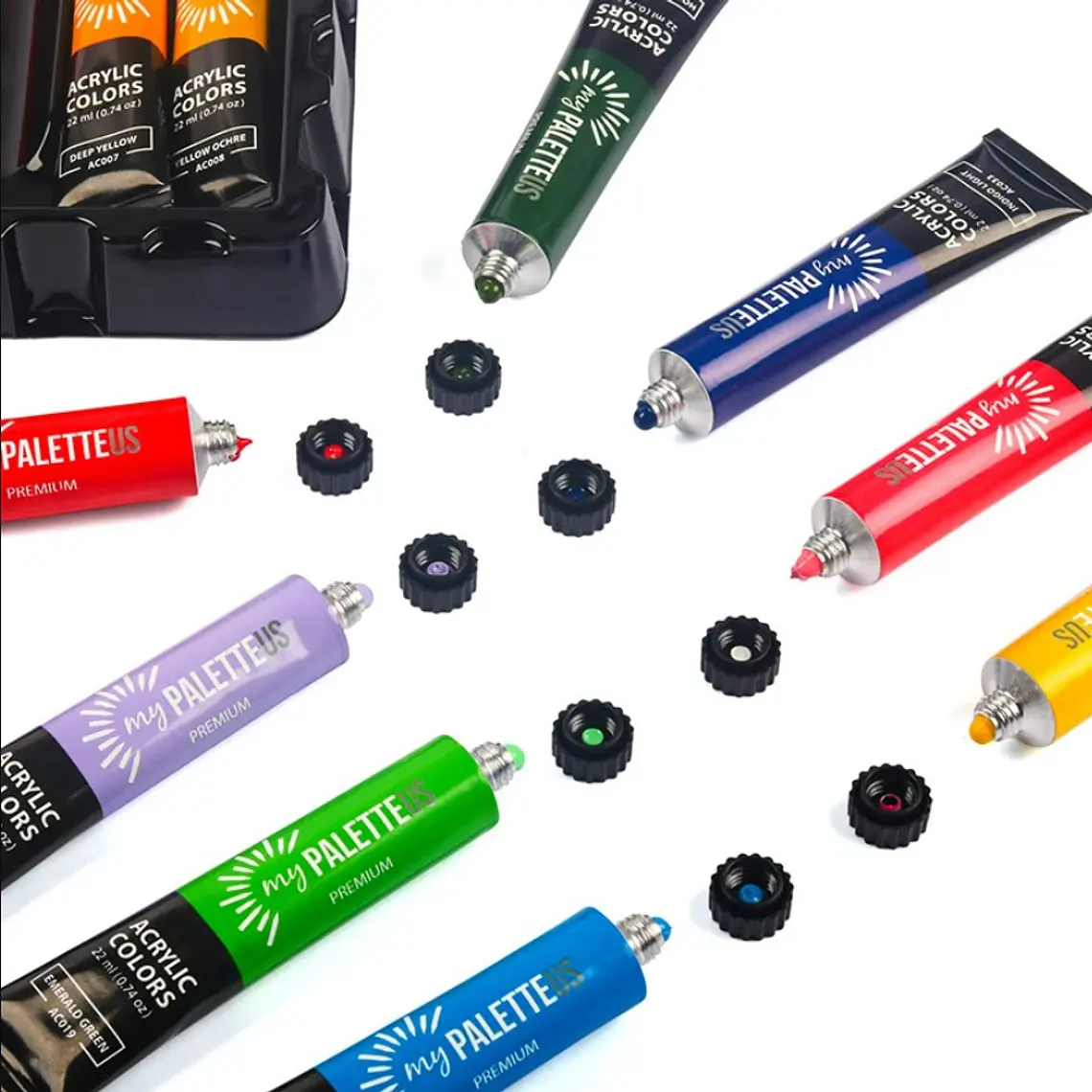 Set De Pinturas Acrilicas 48 Colores + Pincel, Paleta 2