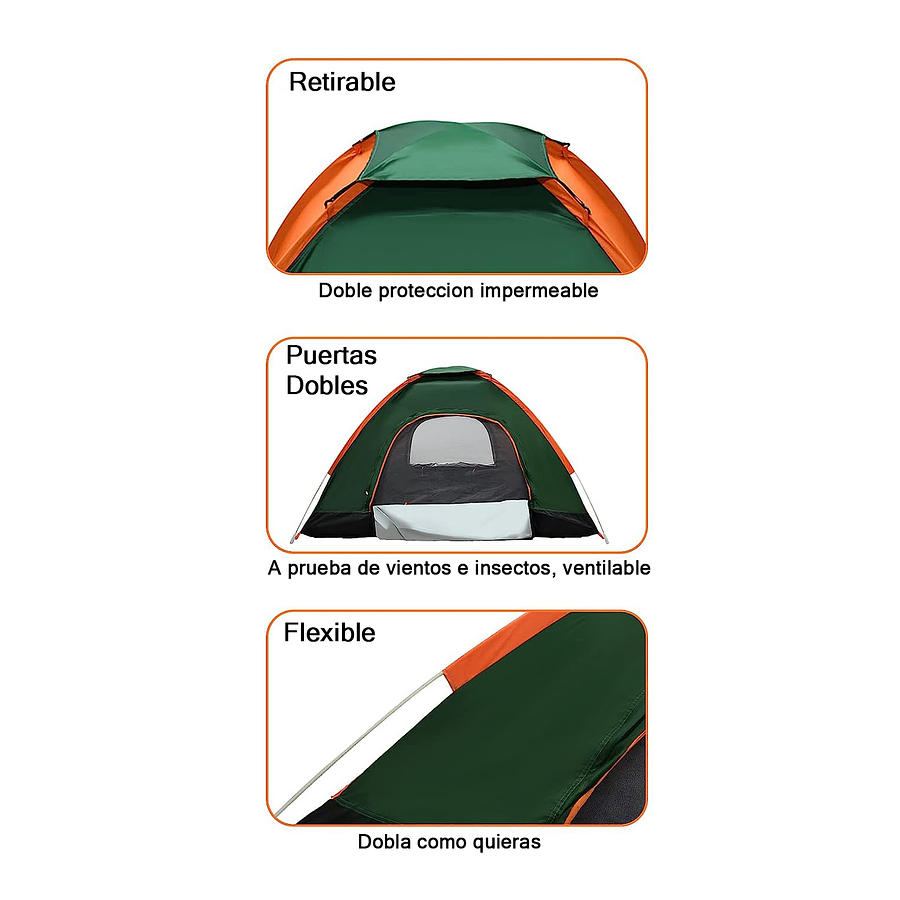 Carpa Camping 2 Personas Armado Facil Autoarmable